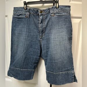 Women’s long Blue Denim Bermuda Shorts, Sz 16. ANA ANewApproach.